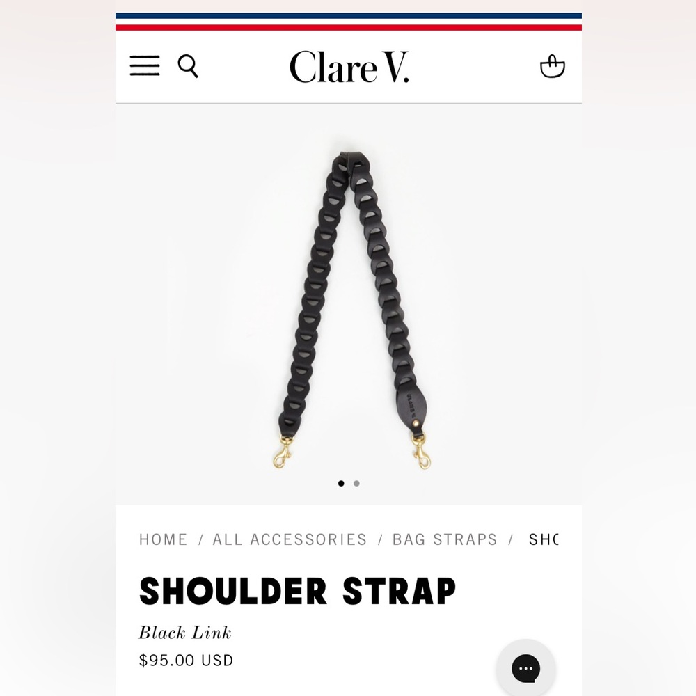 Clare V Black Link Shoulder Stap